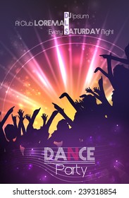 Dance Party Poster Background Template - Vector Illustration