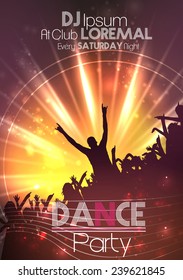 Dance Party Poster Background Template - Vector Illustration