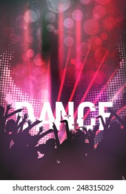 Dance Party Poster Background Template - Vector Illustration