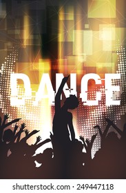Dance Party Poster Background Template - Vector Illustration