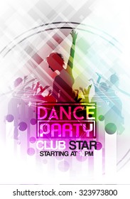 Dance Party Poster Background Template - Vector Illustration