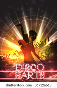 Dance Party Poster Background Template - Vector Illustration