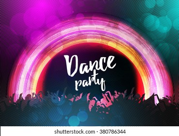 Dance Party Poster Background Template - Vector Illustration