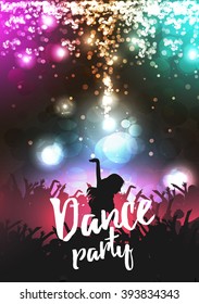 Dance Party Poster Background Template - Vector Illustration