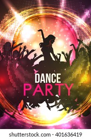 Dance Party Poster Background Template - Vector Illustration