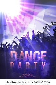 Dance Party Poster Background Template - Vector Illustration