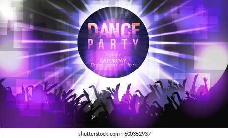 Dance Party Poster Background Template - Vector Illustration
