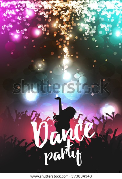 Dance Party Poster Background Template Vector Stock Vector Royalty