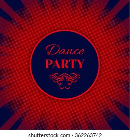 Dance party poster background.Frame on background of bright futuristic cyber fiery sunrise