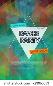 Dance party poster with green abstract design background