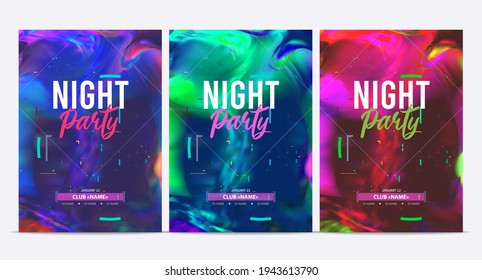 Dance party poster vector background template. Mesh