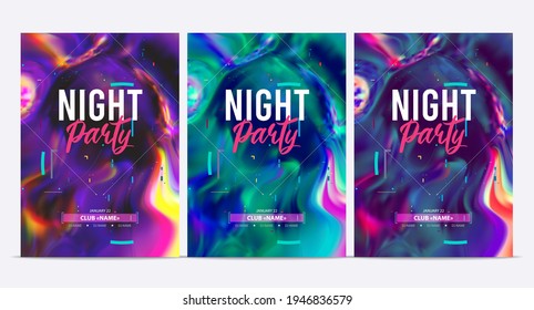 Dance party poster vector background template. Mesh