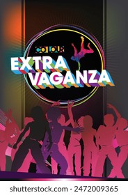 Dance party poster vector background template, highlight and modern. Music event flyer or banner abstract