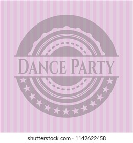 Dance Party retro style pink emblem