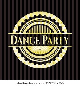 Dance Party shiny emblem. Vector Illustration. Detailed. 