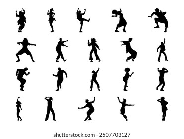 Dance Party Silhouette Element Set