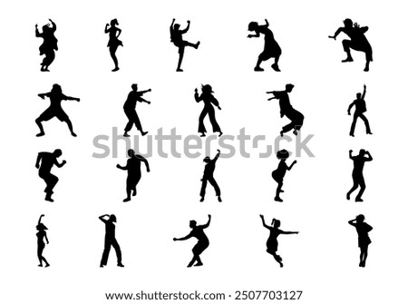 Dance Party Silhouette Element Set