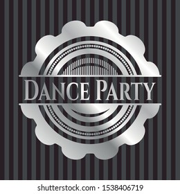 Dance Party silvery badge. Vector Illustration. Mosaic.