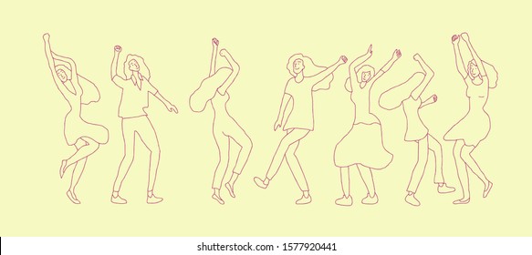 dance people background for party illustration, vector in eps10