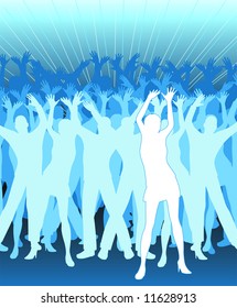 vector de silueta de personas de baile