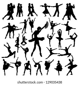 Dance people silhouettes