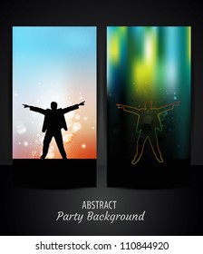 Dance performer with Beautiful colorful background or dancing silhouette. EPS 10.