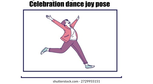 Dance pose expressing happiness and celebration, showcasing energetic movement, joyful expression, and lively body language. Ideal for festivals, parties, youth culture, performance art, posters, social media visuals, and creative design projects.