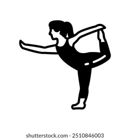 Danza Pose Icono de glifo, Ilustración vectorial