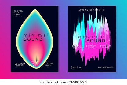 Dance Poster. Cool Art For Brochure. Modern Techno Flyer. Holiday Background For Magazine Design. Electro And Carnival Concept. Black And Pink Dance Poster
