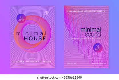 Dance Poster. Discotheque Electro Graphic. Sound Set. Psychedelic Radio Illustration. Violet Fest Banner. Pink Music Design. Festival Cover. Green Dance Poster