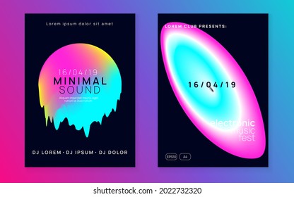 Dance Poster. Trendy Glitch For Presentation. Minimal Background For Brochure Shape. Club And Discotheque Design. Bright Neon Event. Black And Pink Dance Poster