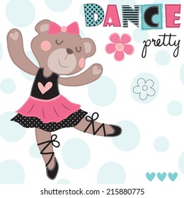 dance pretty teddy vector illustration