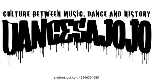 Vetor de texto DANCE SAJOJO, ortografia indonésia, nome de arte regional, design de tipografia 3D.