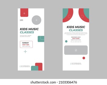 Dance school illustration with dancing cuban couple roll up banner, Karaoke party invitation DL flyer design template, Dance class Roll Up Banner,