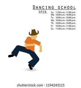 Dance school studio. Vector illustration