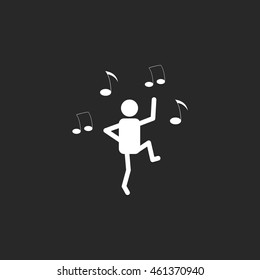 Dance school subject sign simple icon on background