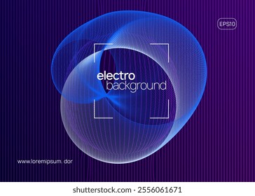 Dance Set. Fest Event. Violet Discotheque Flyer. Trance Invite. Pink Dj Poster. Soundwave Beat Invitation. Party Festival Element. Blue Dance Set