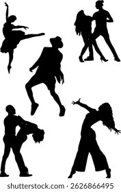 dance set icons sheet isloated on a white background
