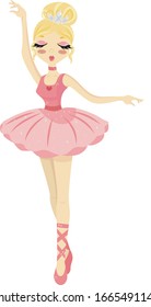 dance show of pink ballerina girl