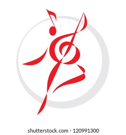 Dance Sign - vector logo template. Music sign. Human character illustration. Design element. 