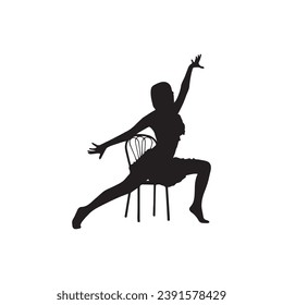 Dance silhouette pack of dancer silhouettes, chair dancer silhouette