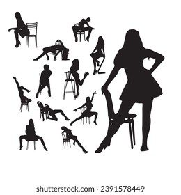 Dance silhouette pack of dancer silhouettes, chair dancer silhouette