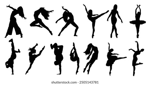 Dance silhouette pack of dancer silhouettes