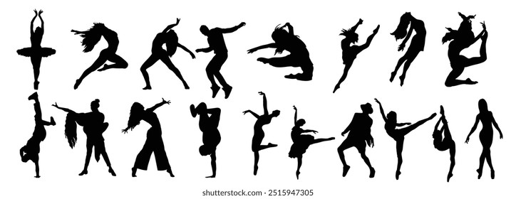 Dance silhouette pack of dancer silhouettes