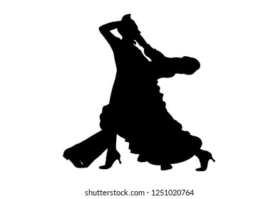 dance sport ballroom dancing couple dancers vector illustration