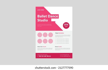 Dance Studio Flyer, Kids Dance Class Flyer Template. Kids Music Class Poster Design.