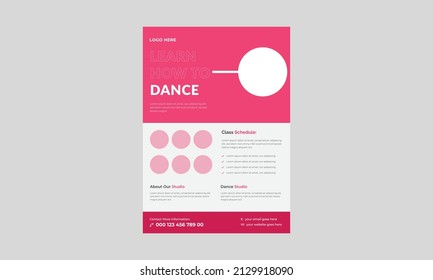 Dance Studio Flyer, Kids Dance Class Flyer Template. Kids Music Class Poster Design.