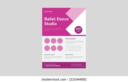 Dance Studio Flyer, Kids Dance Class Flyer Template. Kids Music Class Poster Design.