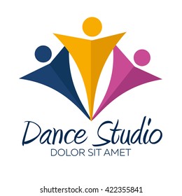 Dance studio logo. Dancer logotype. Vector minimalistic
