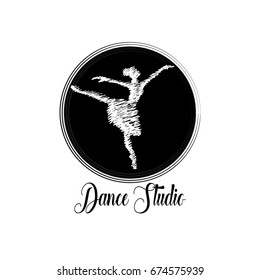 Dance studio logo. Dancer logotype